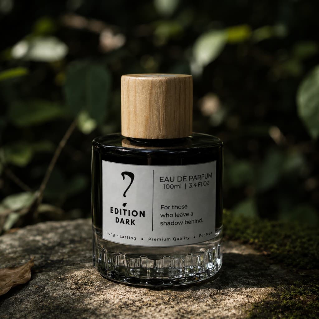 Edition Dark bottle with botanical ingredients